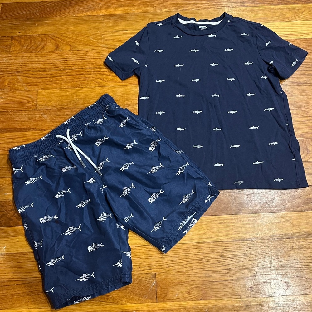 Old Navy/ Maamgic swim shorts and short sleeve bundle -boys size 8